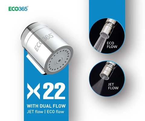 X22 Dual Flow Chrome Finish JET and ECO Flow Aerator - ECO365