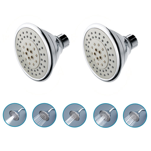 AirOxy Water Saving Shower Head 5 Flow in 1- Pack of 2 - ECO365