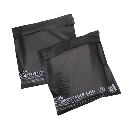 Tamper Proof Compostable Courier Bags With Sealking(8"x 8"+2")- [Pack of 200] - ECO365