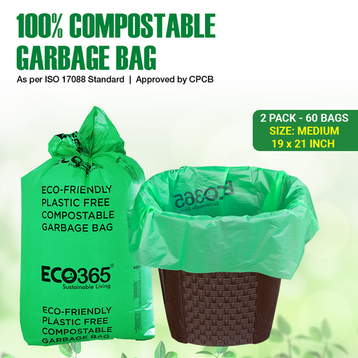 Compostable Garbage Bag 19"x21" - Medium Size Pack of 2 (30 pcs in 1 Bundle)