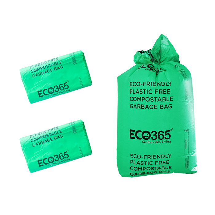 Compostable Garbage Bags - 17"x19" Small (Certified By Govt, Pack of 2-60pcs) - ECO365