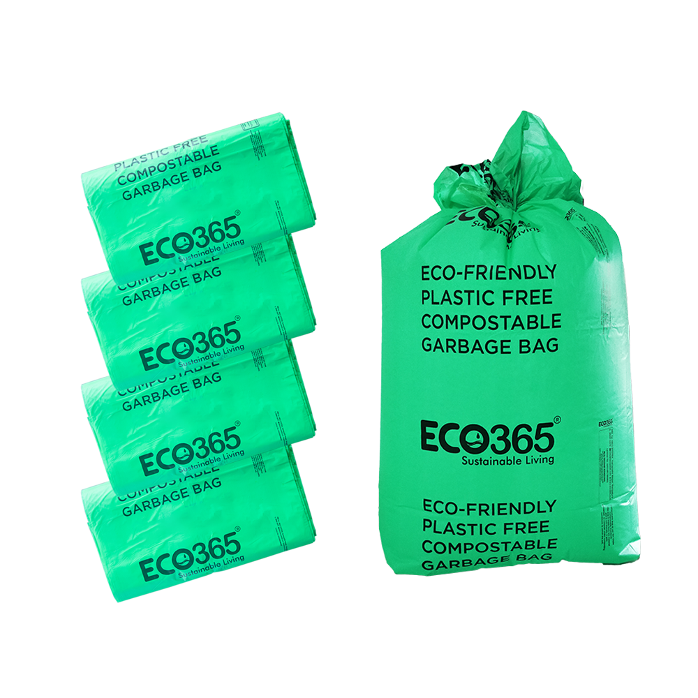 Compostable Garbage Bags - 17"x19" Small (Certified By Govt, Pack of 4=120pcs) - ECO365