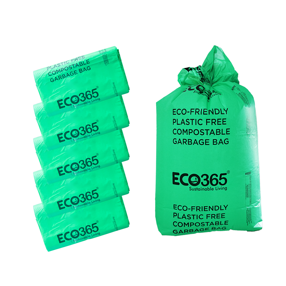 Compostable Garbage Bags - 17"x19" Small (Certified By Govt, Pack of 5 =150pcs) - ECO365