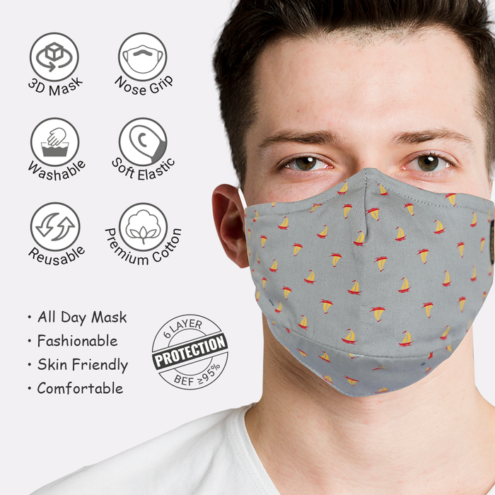 7 Layer Reversible Cotton Mask - Assorted Prints (Pack of 9) - ECO365