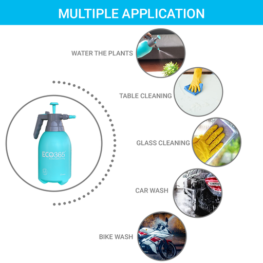 2 In 1 Multi-Purpose Sprayer 2.2Litres(Mist & Jet Flow)- Suitable for Gardening, Car Wash, Sanitization - ECO365