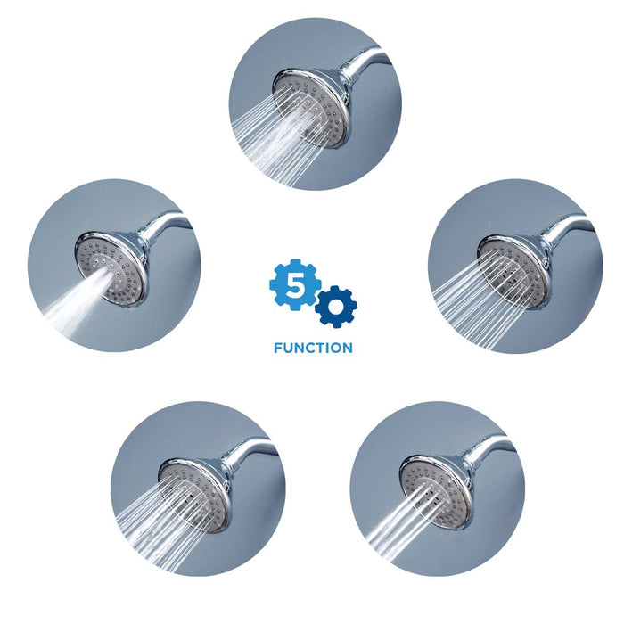 AirOxy 5 Function Shower Head Pack of 2 + 3 LPM Shower Flow Aerator Pack of 3 - ECO365