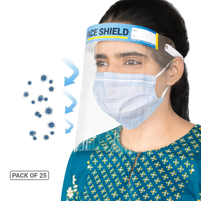 Micro Droplet Protection Screen - Disposable Sponge Face Shield - Pack of 25 - ECO365
