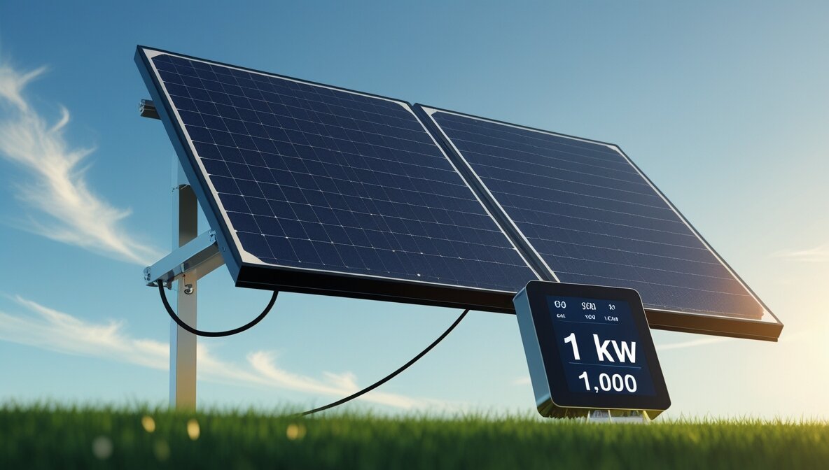 how much unit 1kw solar panel produce